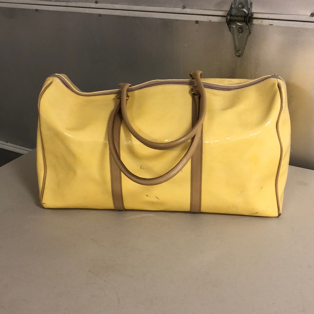 Yellow Patent Leather Duffel